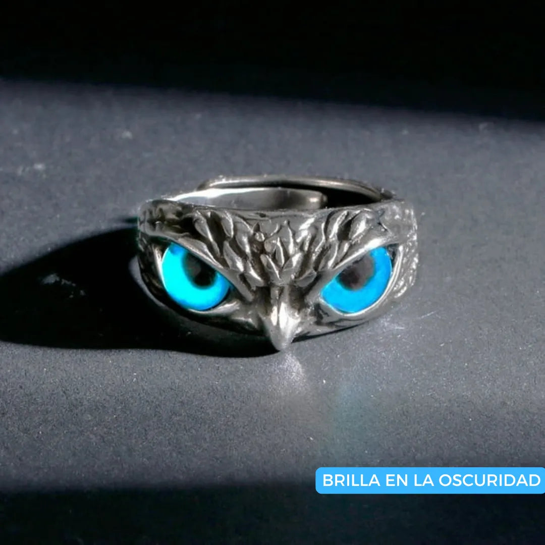 SET X3 ANILLOS AJUSTABLES DE BÚHO CON OJOS MÁGICOS