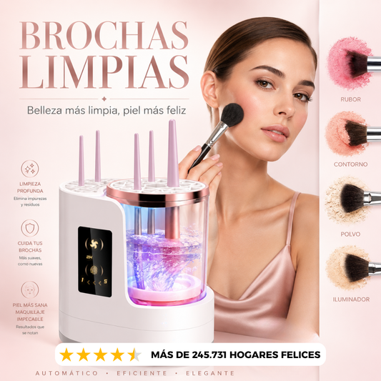 Limpiador Eléctrico de Brochas: piel más cuidada, maquillaje más limpio
