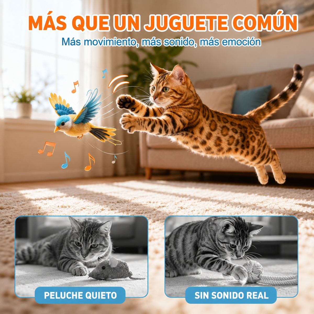 Pájaro Interactivo para Gatos: despierta su instinto cazador