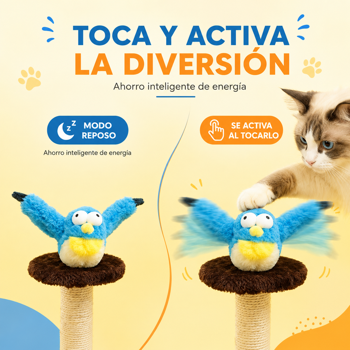 Pájaro Interactivo para Gatos: despierta su instinto cazador