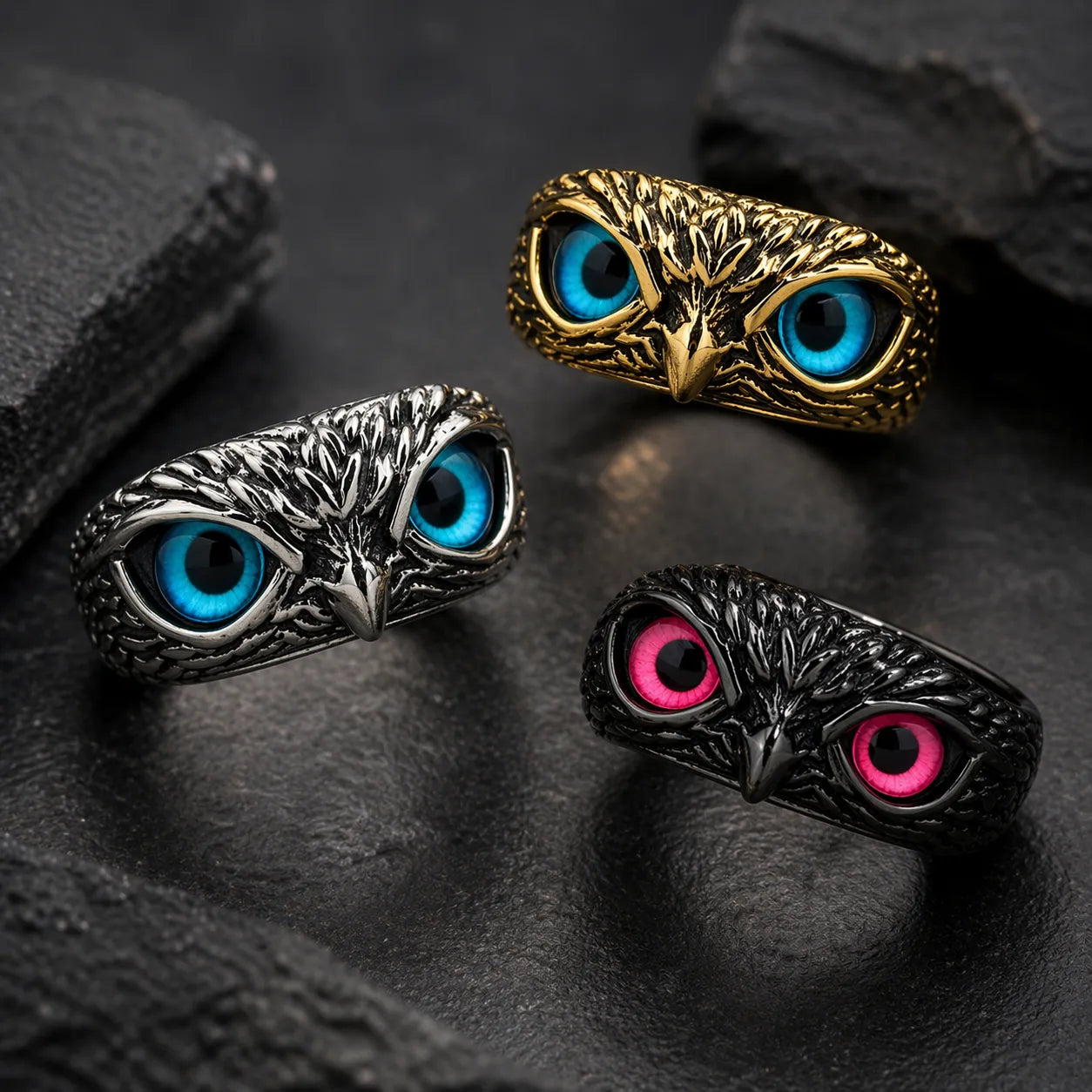 SET X3 ANILLOS LLEVA CONTIGO EL PODER DEL BÚHO