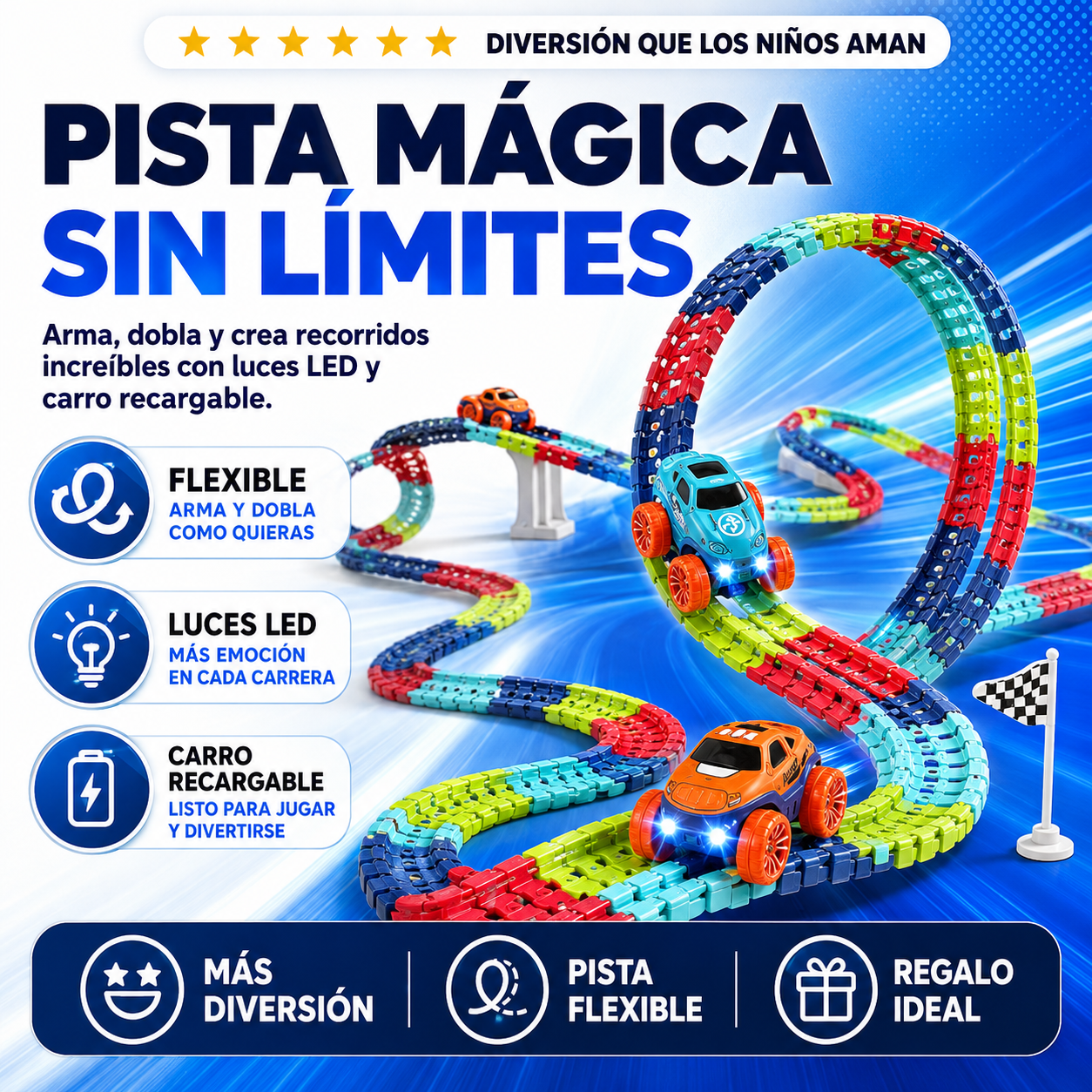 PISTA DE RIELES CON 92 PIEZAS