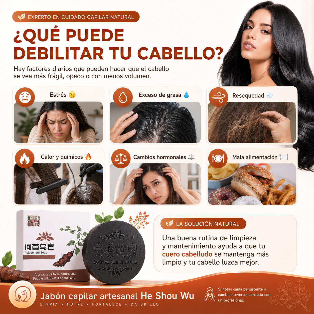 SHAMPOO COMPACTO: Menos quiebre, más fuerza y volumen