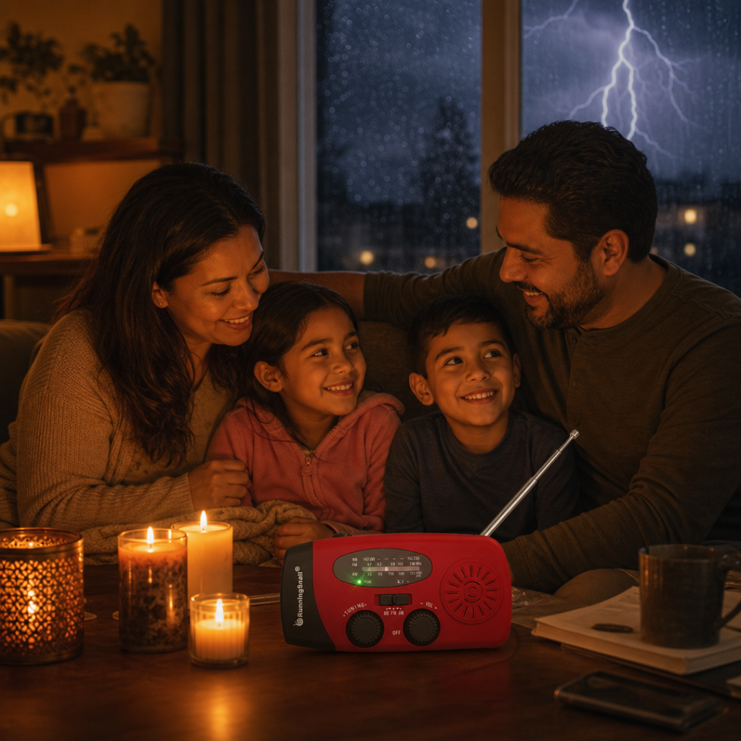 Radio de Emergencia con Manivela y Linterna LED