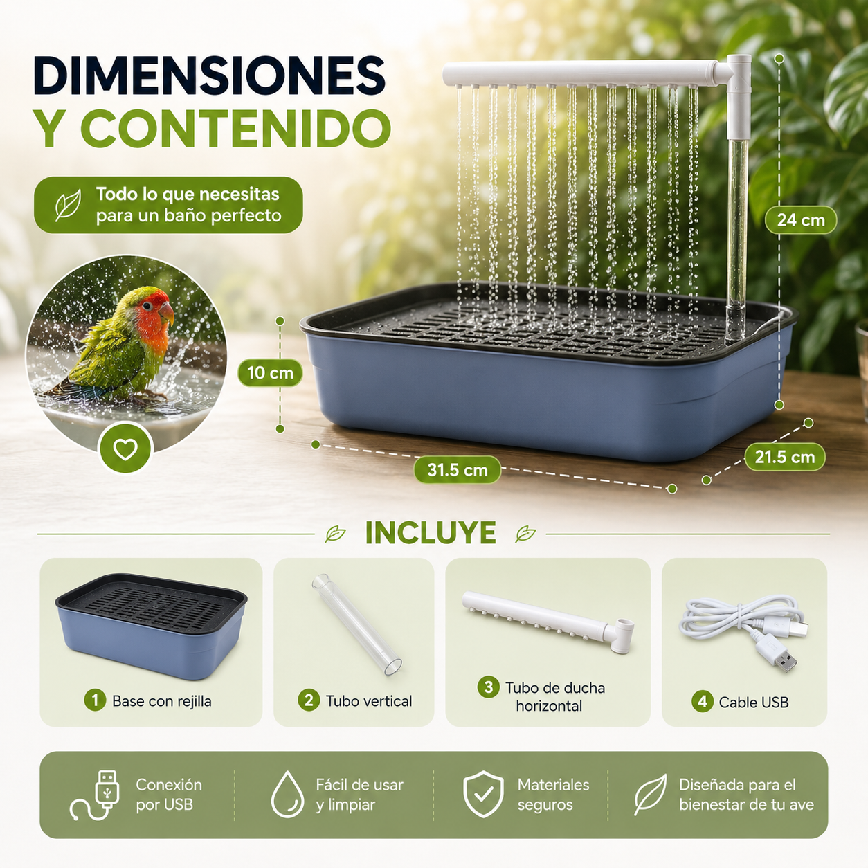 BAÑERA DE AVES: FRESCURA NATURAL EN CASA
